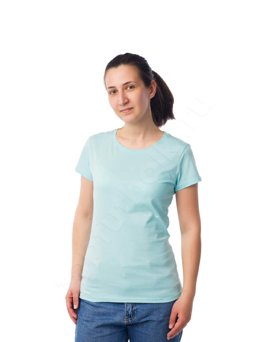 Светло-голубая женская футболка оптом